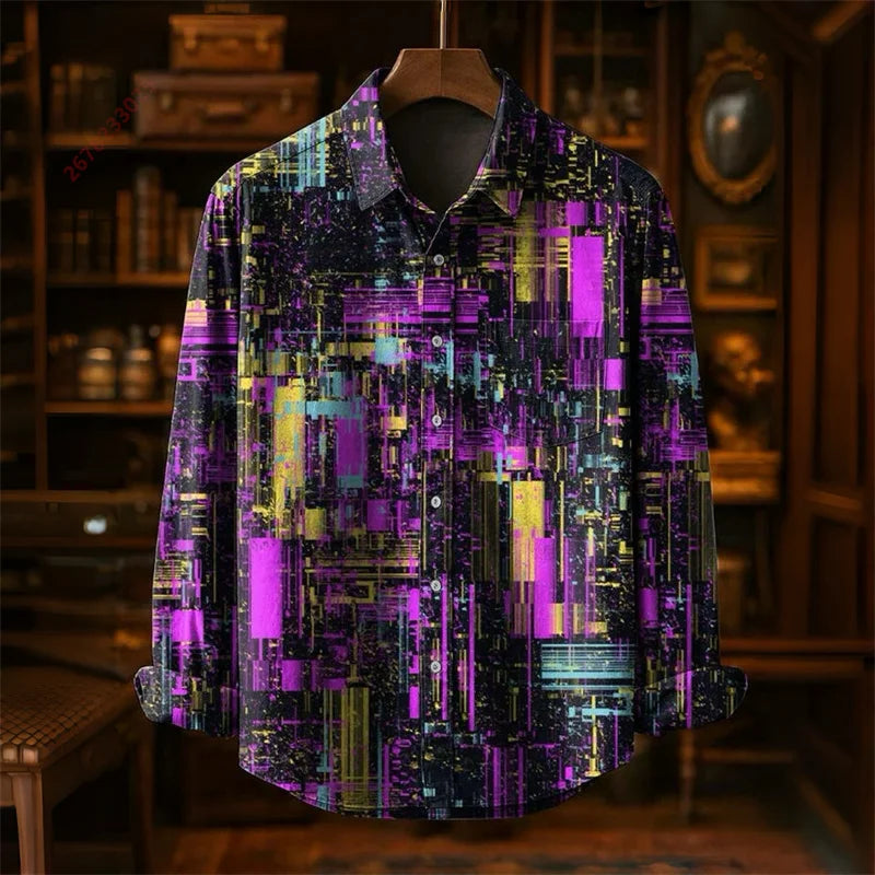 Colorful Fish Print Long-Sleeve Shirt | Trendy Casual Fashion Top