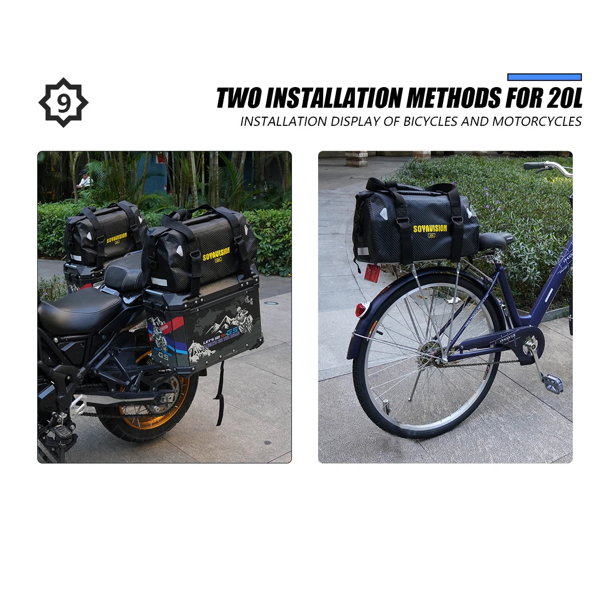 Waterproof Motorcycle Rear Seat Bag | Versatile Travel Duffel Bag