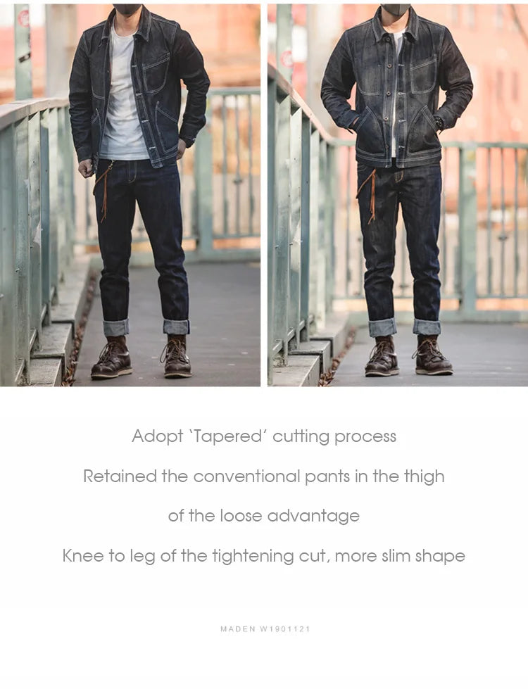 Men's Straight Fit Selvedge Raw Denim Jeans | Timeless Comfort