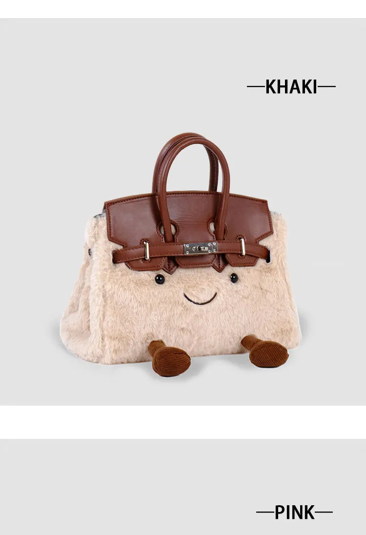 Cute Plush Messenger Bag | Cartoon Fashion Handbag for All