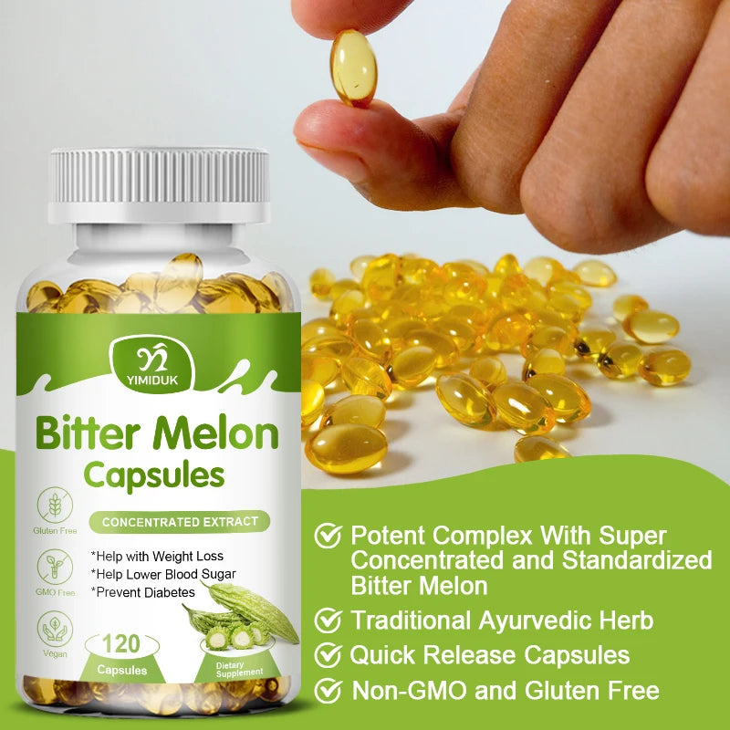 Natural Bitter Melon Extract Capsules - Support Blood Sugar & Weight Loss