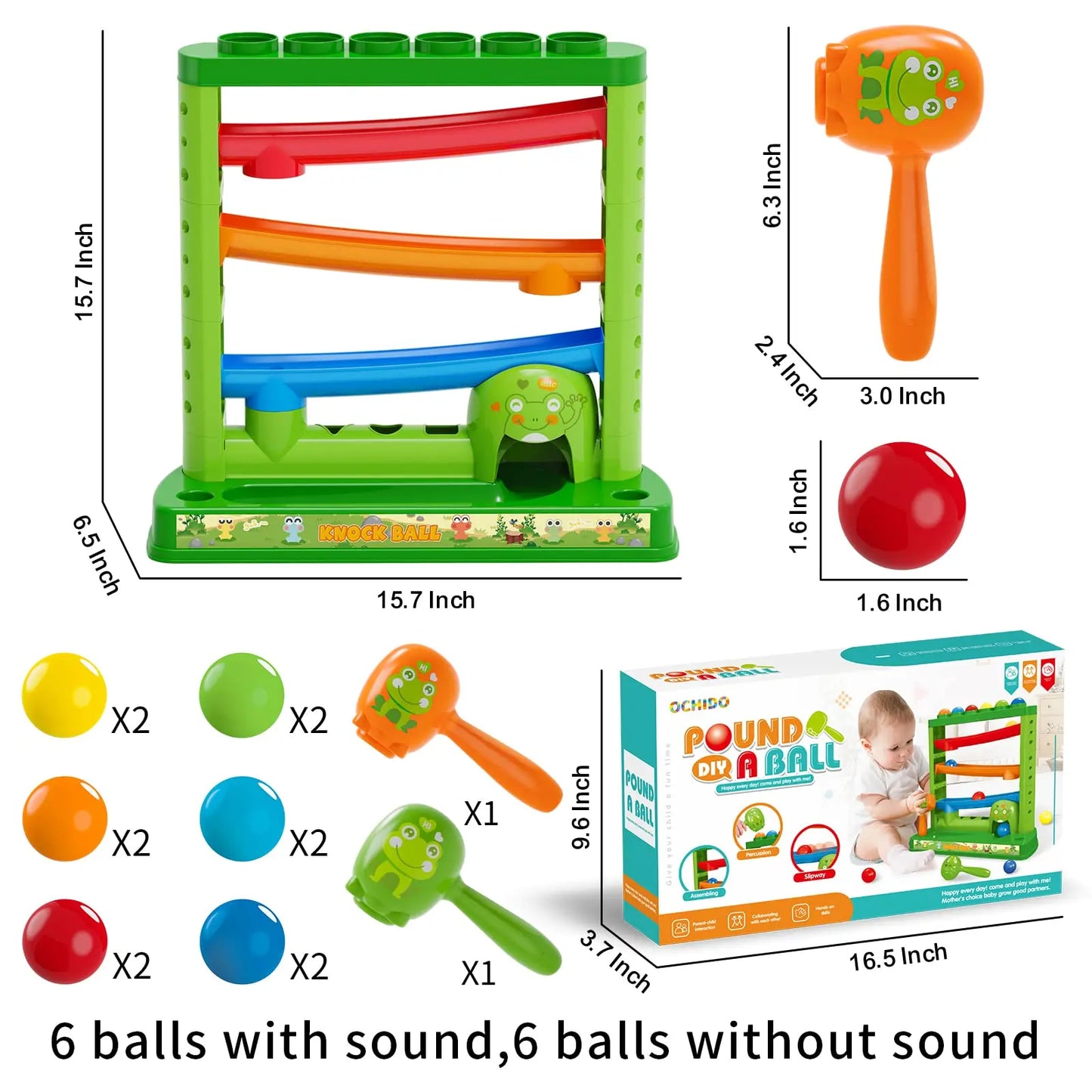 Educational Pound and Drop Ball Toy | Montessori Fine Motor Skills
