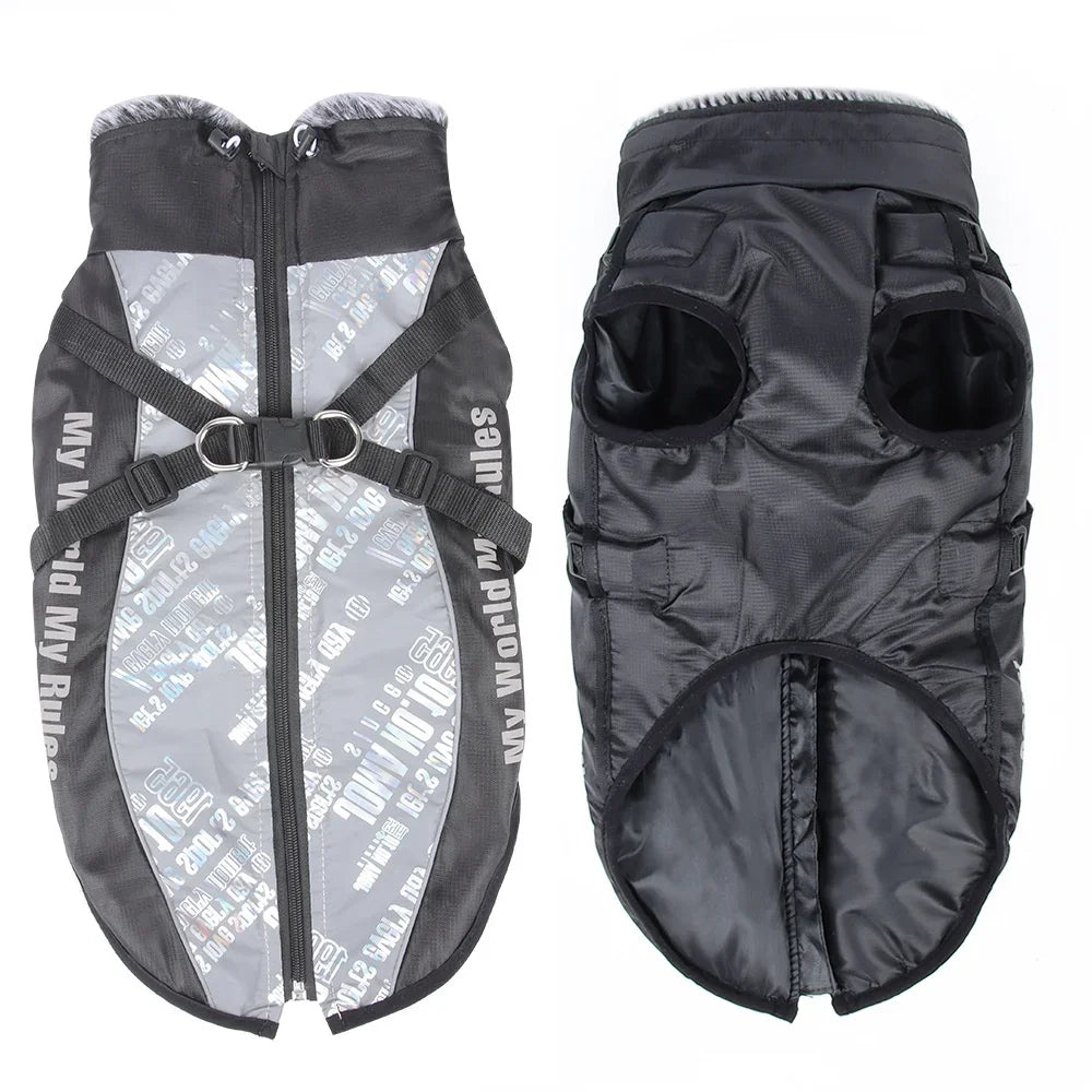 Chaqueta Gruesa para Perro con Cuello de Piel | Ropa de Invierno para Mascotas