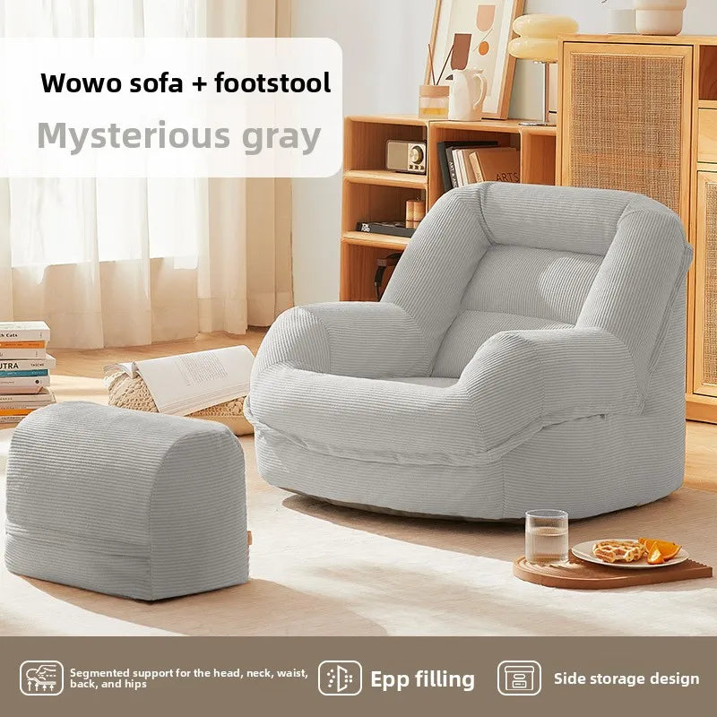 Cozy Lazy Sofa with Footstool | Perfect Winter Lounge Chair
