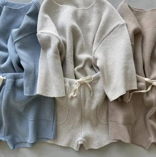 Stylish Baby Casual Sports Waffle Set | Comfy Autumn 2-Piece Suit