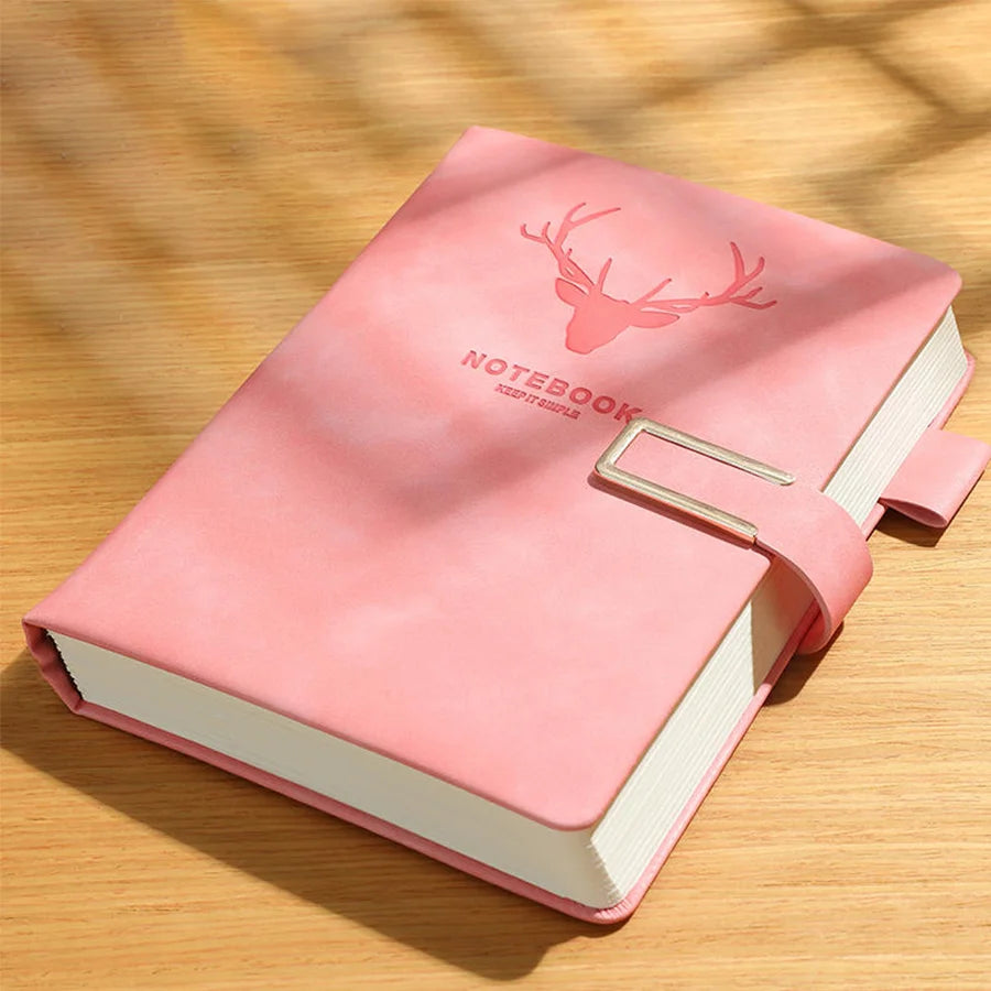 200 Pages A5 Leather Notebook | Personalized Soft Cover & Bookmark