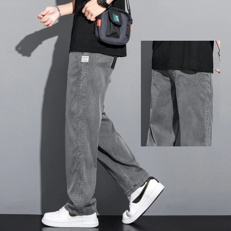 Men's Summer Loose Fit Soft Lyocell Jeans | Casual Comfort Trousers