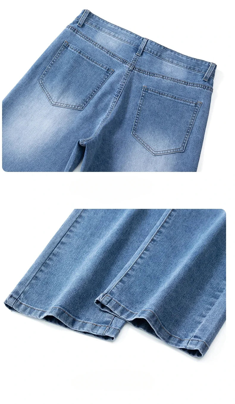 Men's Summer Thin Straight Jeans | Breathable & Comfortable Trousers