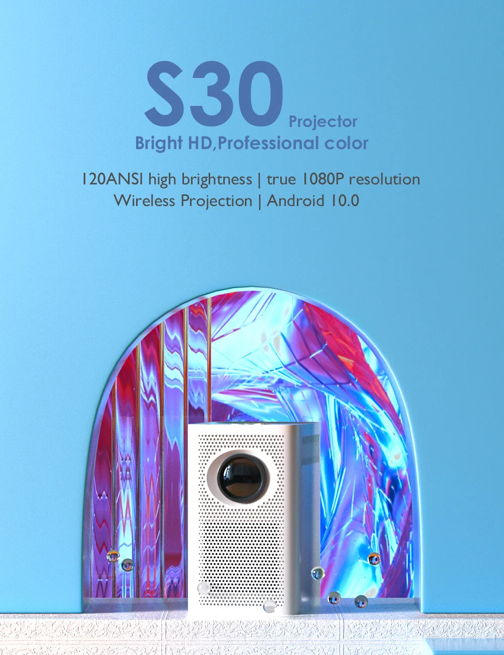 Full HD Mini Projector | Portable 1080P Bluetooth Home Theater