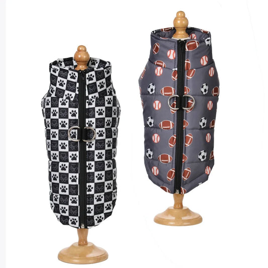 Waterproof Plaid Print Dog Vest Coat | Stylish Winter Pet Jacket