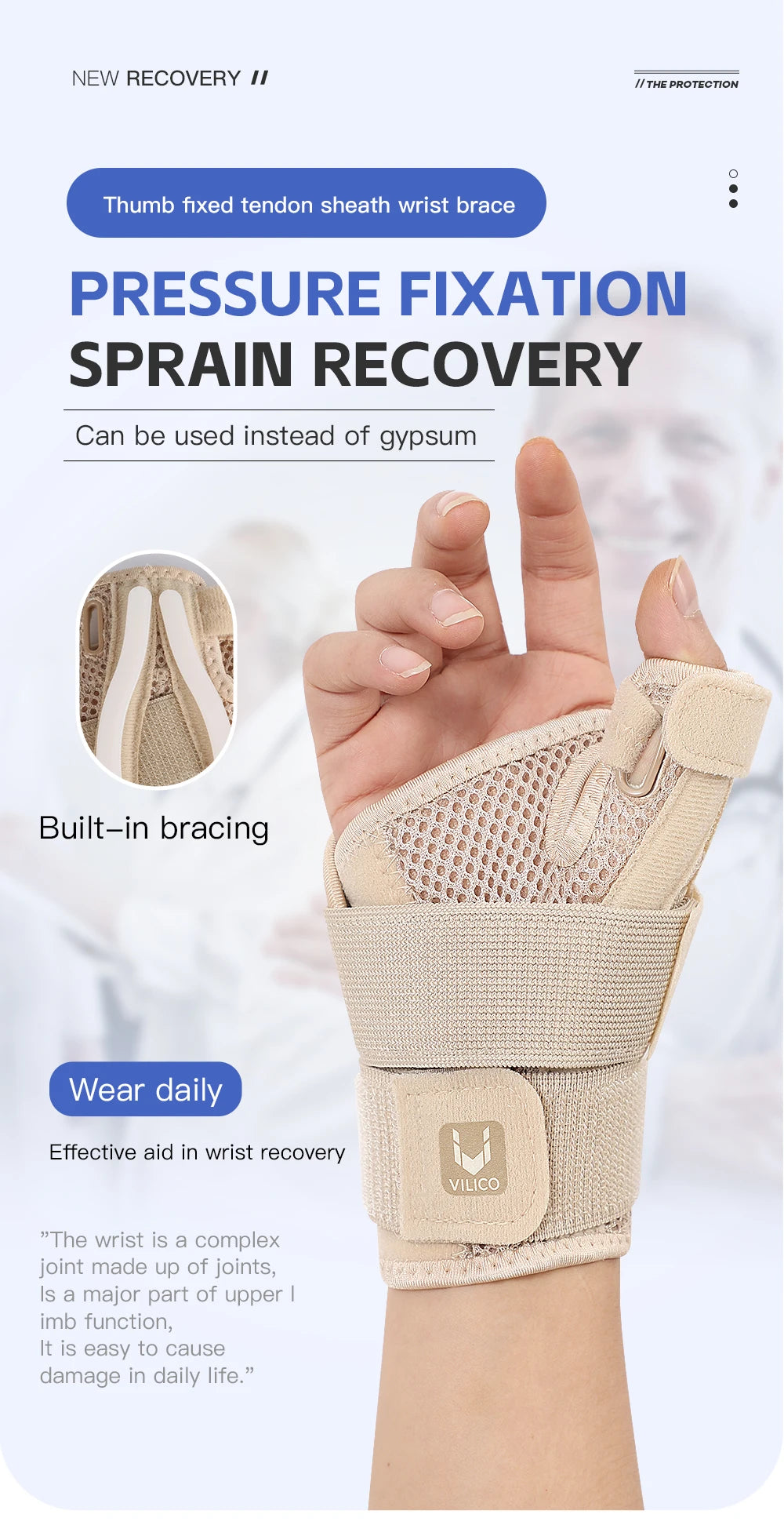 Adjustable Flexible Splint Wrist Thumb Support Brace for Pain Relief