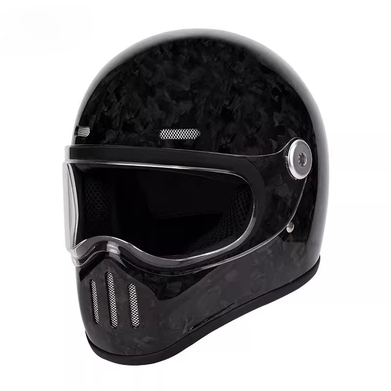 Retro Fiberglass Full Face Motorcycle Helmet | Vintage Style Safety Gear