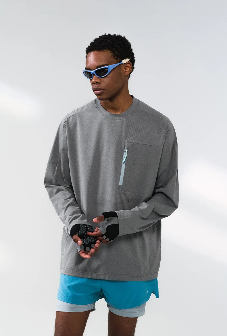 Men's Zip-up Long-sleeved Quick-dry Outdoor Base Layer Top
