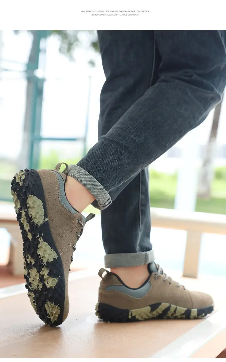 High Quality Leather Sports Shoes for Wide Feet | Anti-Slip Design