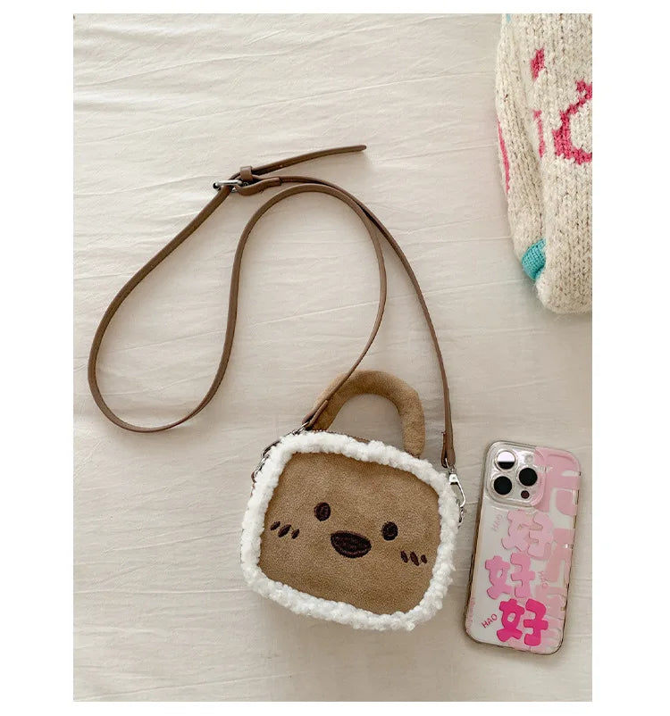 Plush Bear Commuter Bag | Cozy Lamb Fleece Shoulder Crossbody