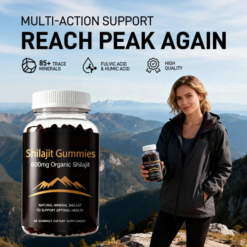 Organic Himalayan Shilajit Gummies for Daily Wellness | 600mg Boost