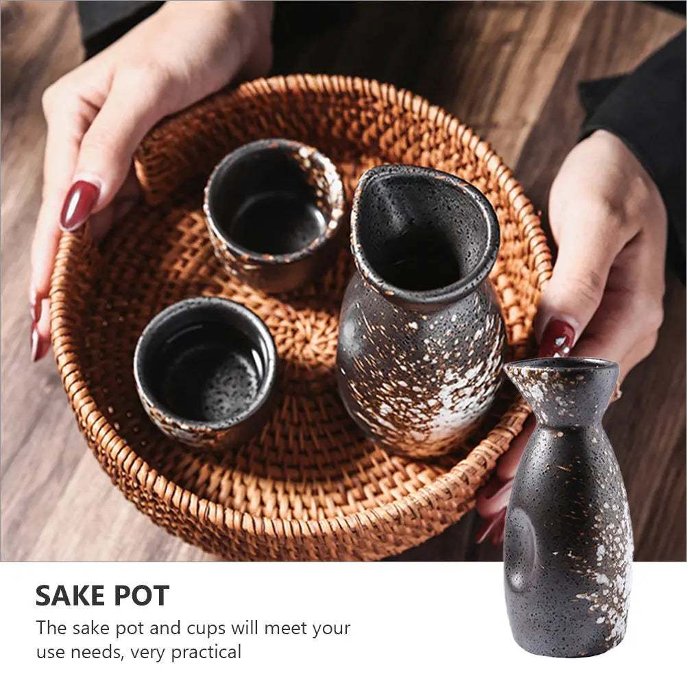 Japanese Style Ceramic Sake and Wine Set | Retro Design Drinkware