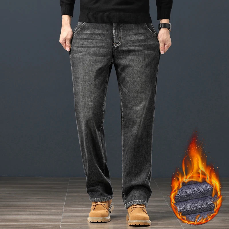 Winter Fleece Men's Jeans | Stylish Warm Denim for Cold Weather