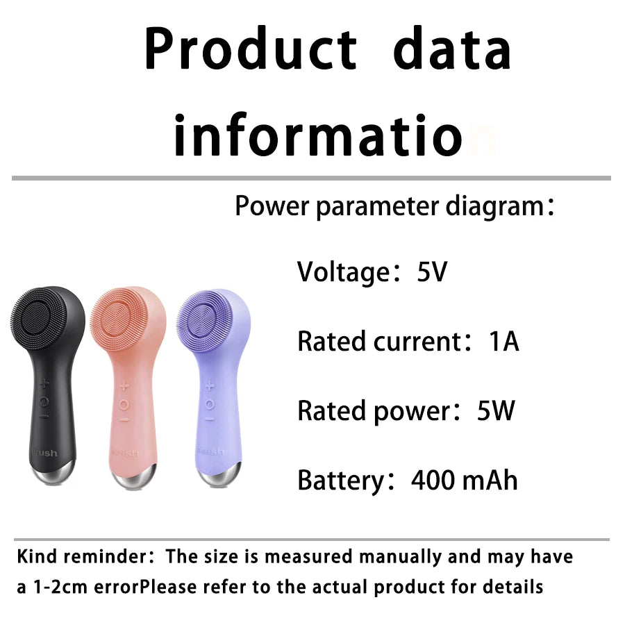 Dual Rotation Facial Cleansing Brush | Vibration Massage & USB Charge