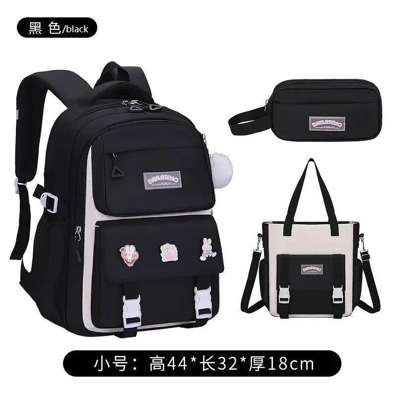 Large Capacity Spine Protection Backpack Set for Students