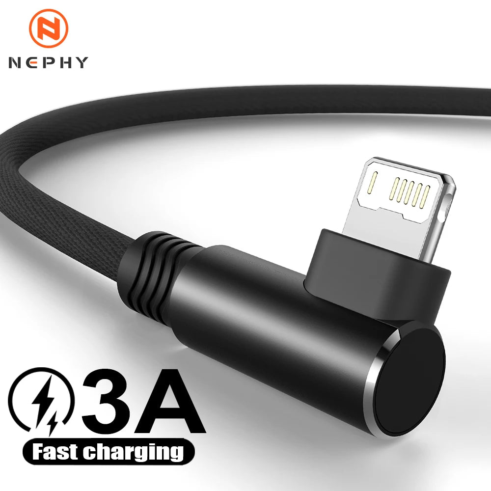 Fast Charge 90 Degree USB Cable for iPhone & iPad | 2m & 3m Options