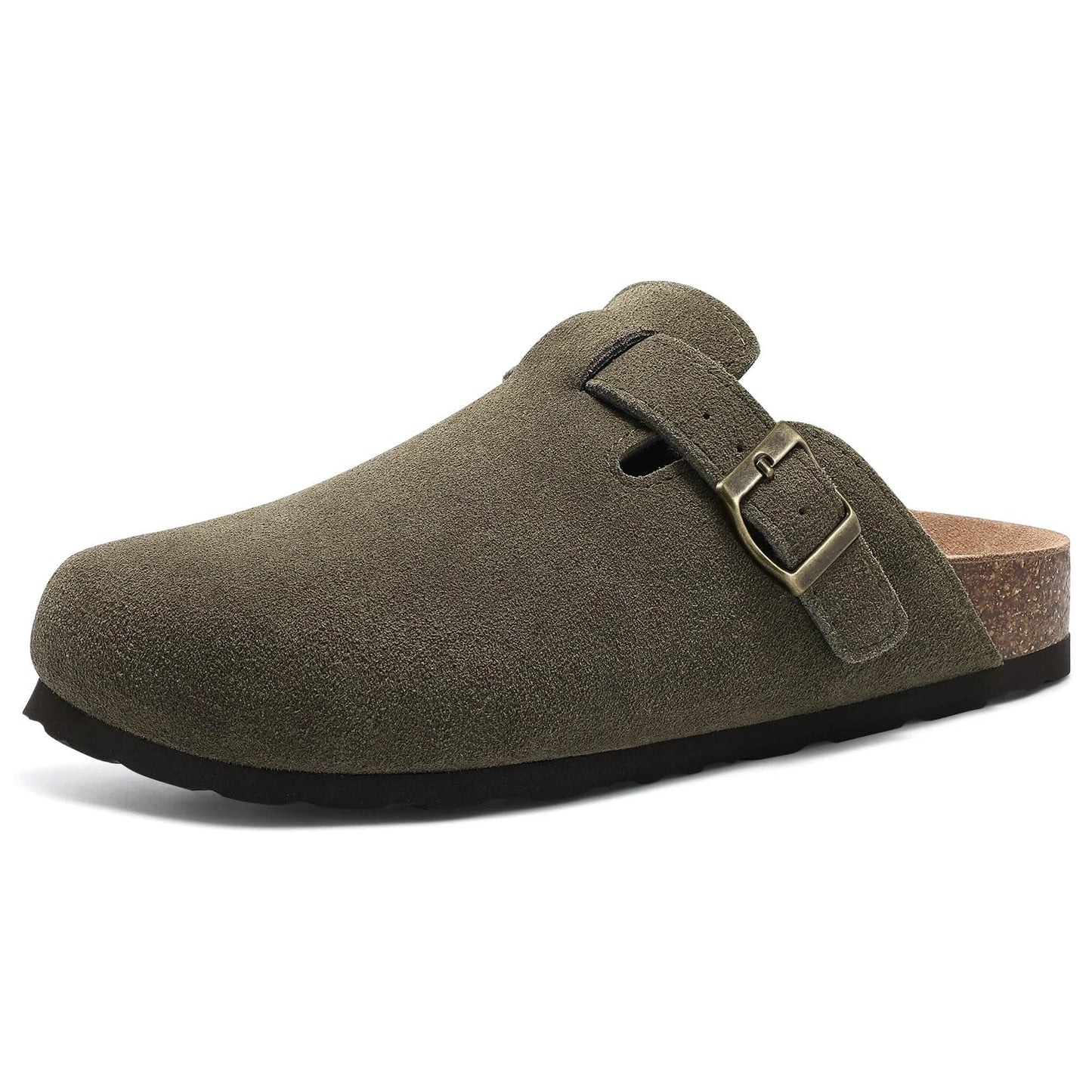 Women's Classic Cork Slippers | Comfortable Suede Clogs with Arch Support