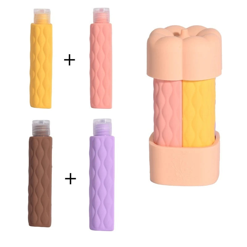 4 in 1 Silicone Travel Bottles Set | Leak Proof Portable Containers