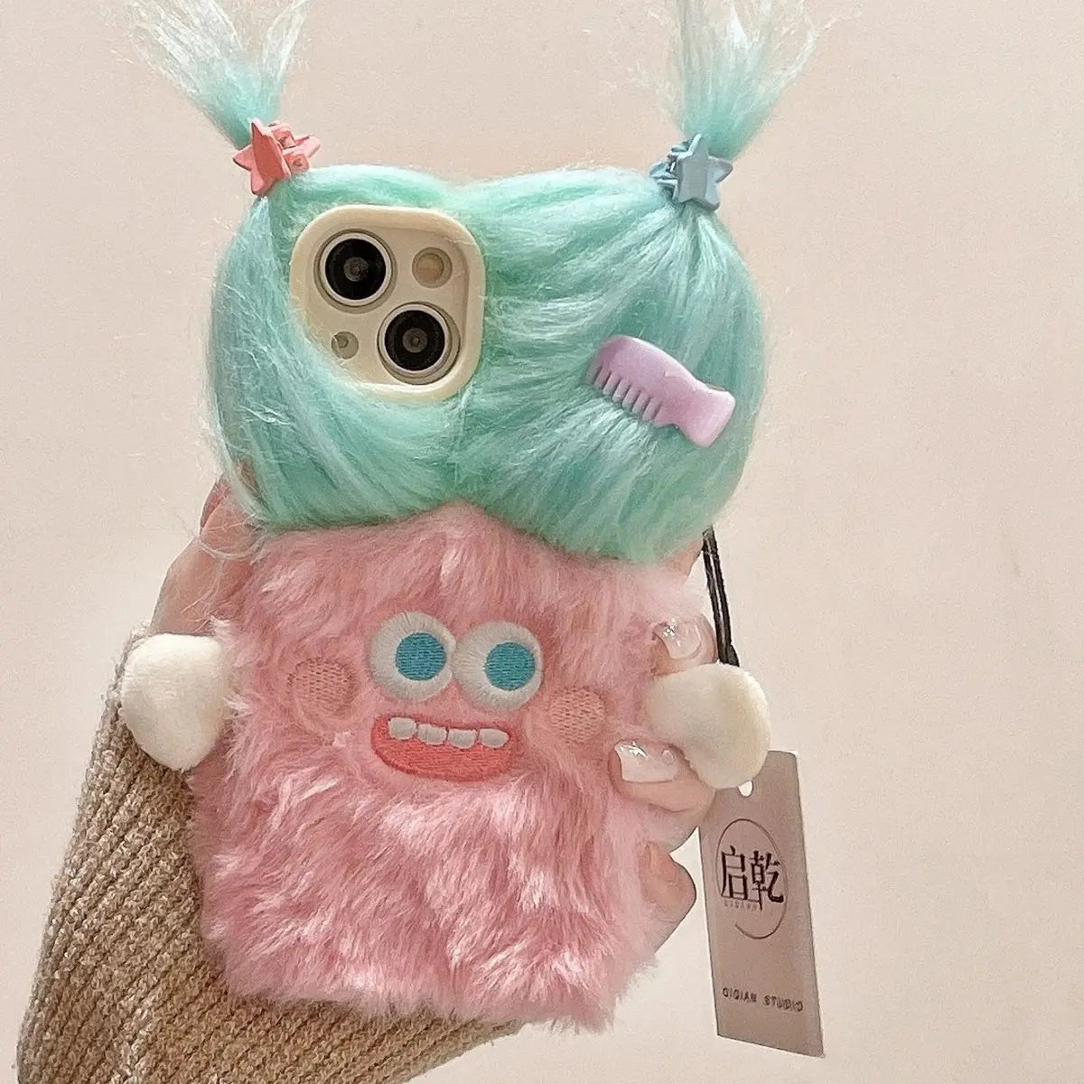 3d Cute Cartoon Plush Phone Case,  for IPhone 16 15 14 13 12 11 Mini Pro Max X XR XSMax,funny Shock-proof Phone Covers