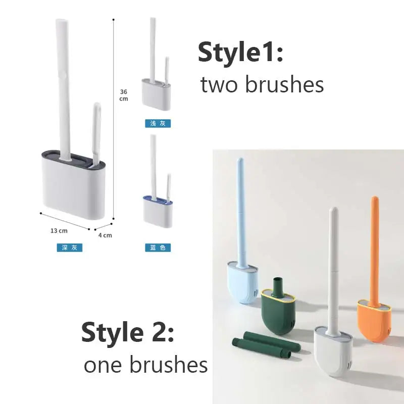 Wall Hanging Toilet Brush with Holder | Soft Bristles WC Cleaner