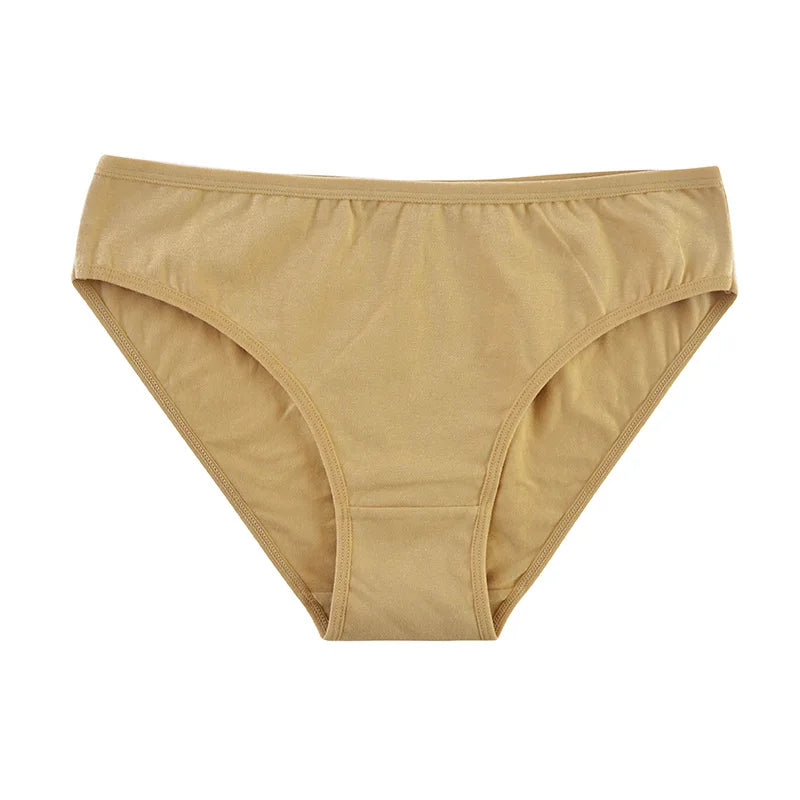 6pcs Women's Soft Cotton Middle-Waisted Briefs | Comfortable Underwear