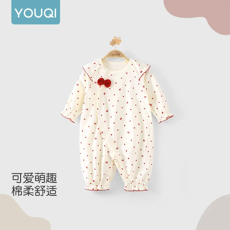 Adorable Baby Girls' Cotton Autumn Romper | Comfort & Style