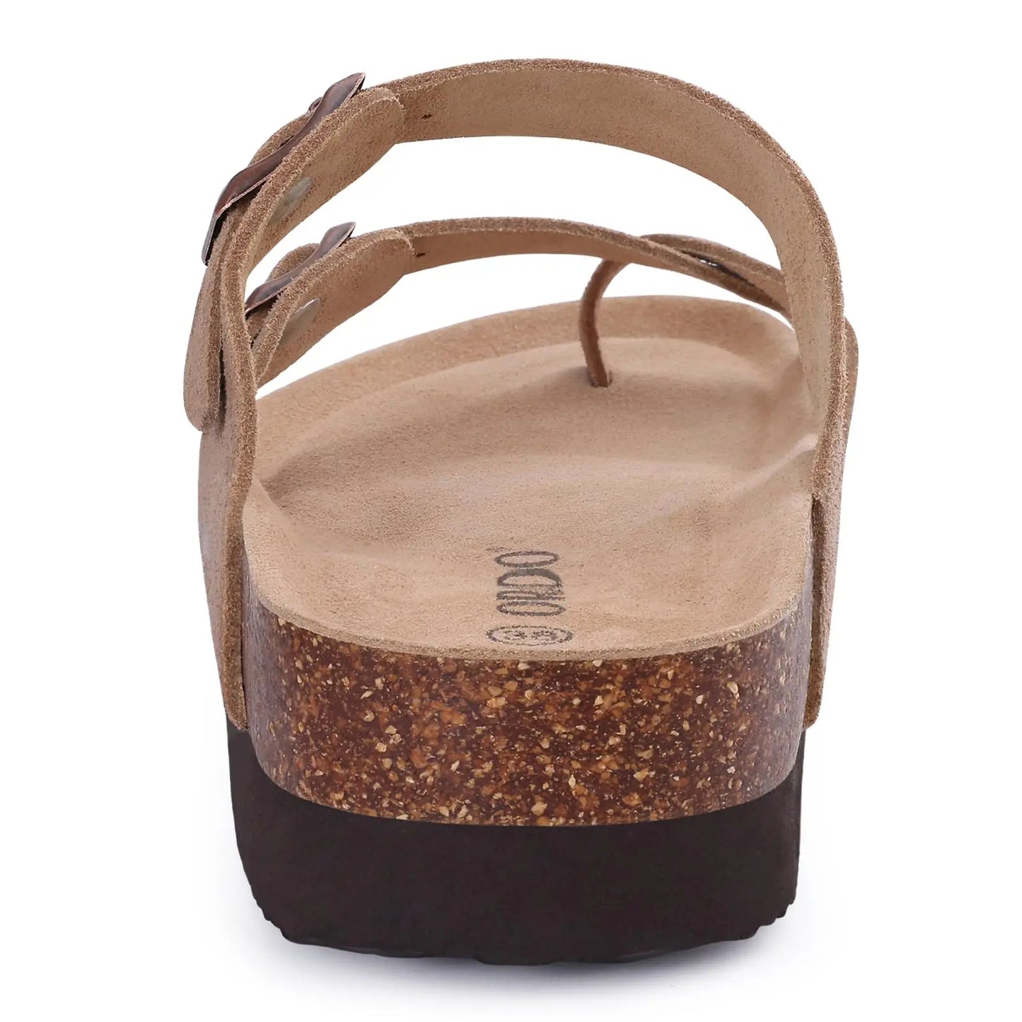 Women's Suede Sandals | Adjustable Buckle Cork Platform Footwear