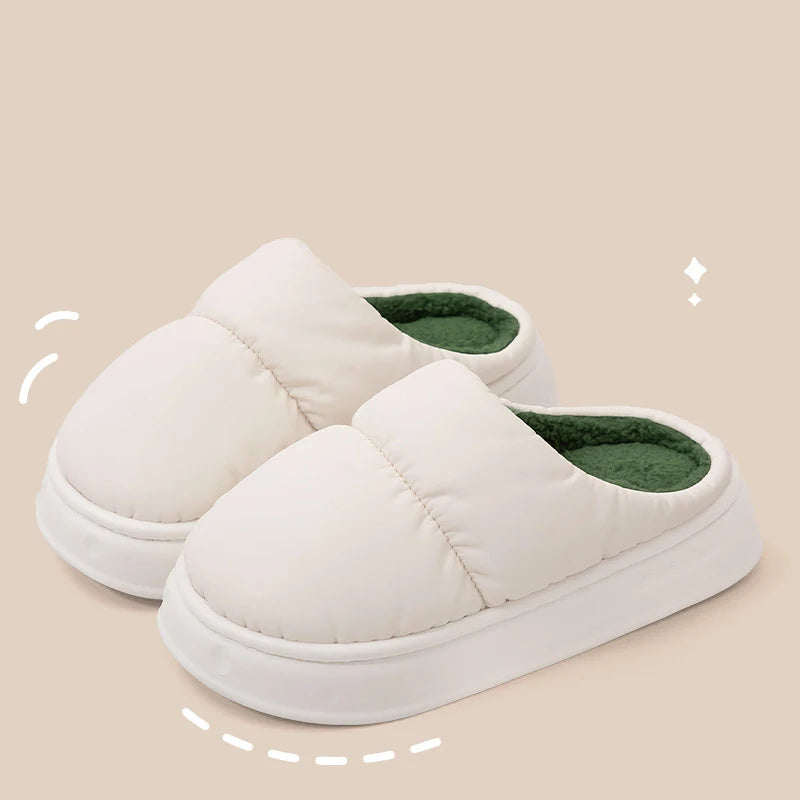 Women's Waterproof Plush Slippers | Cozy Flannel Winter House Shoes