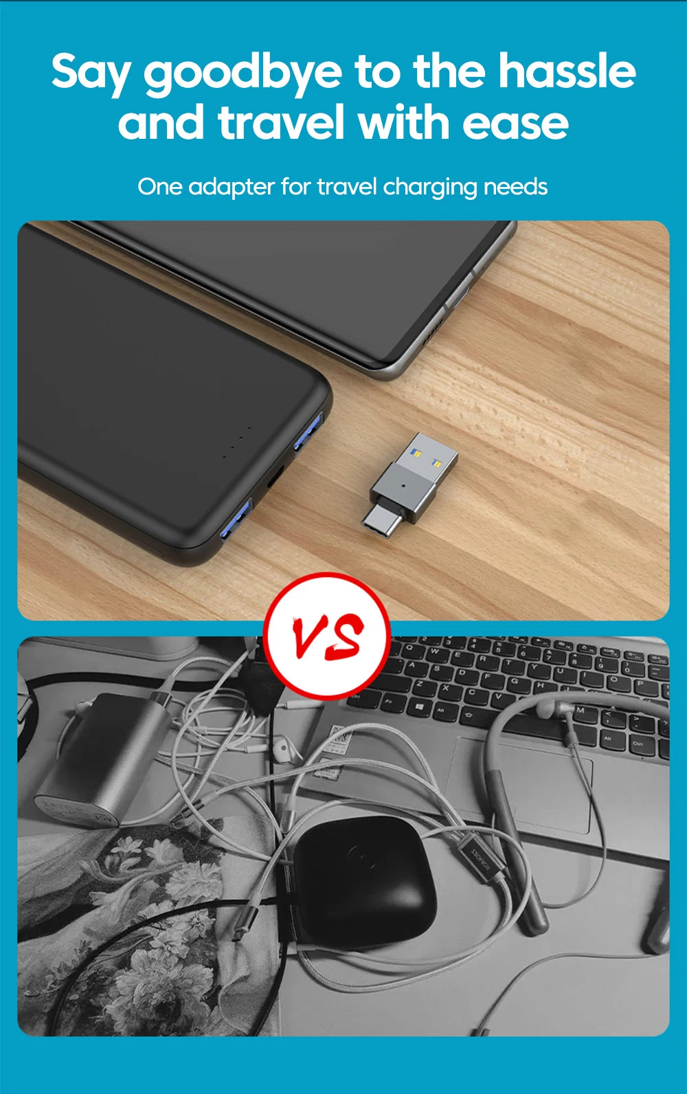 USB 3.0 Male to Type-C Adapter | Fast Charging & Data Transfer