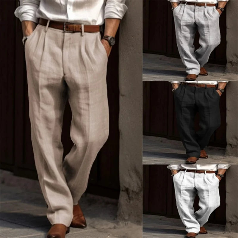Men's Casual Linen Pants | Stylish Ankle-Length Comfort Trousers