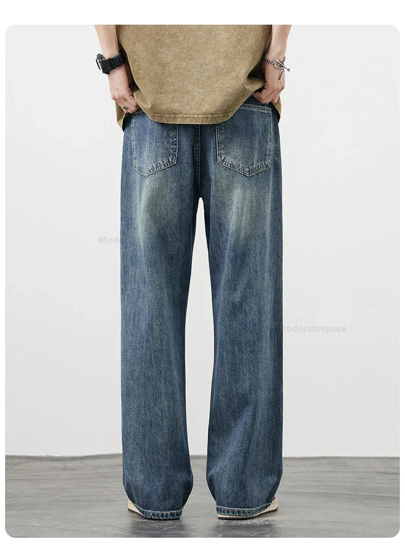 Men's Vintage Baggy Jeans | Distressed Y2K Straight Pants