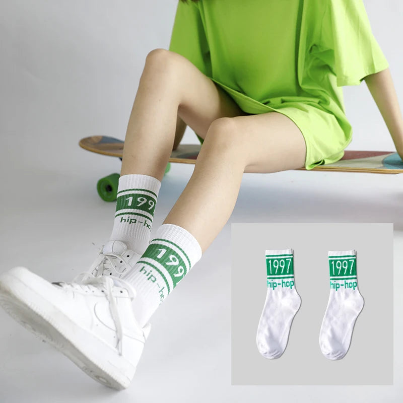 Stylish Butterfly Crew Socks for Women | Kawaii Streetwear Fashion