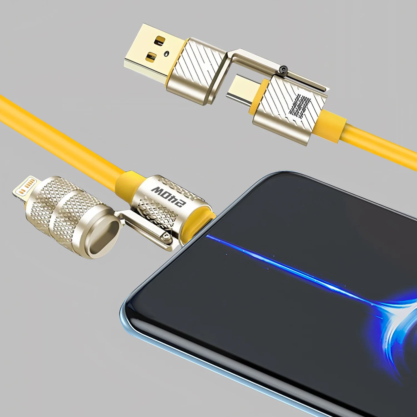 1PC 2PCS 240W USB-C 4IN1 Fast Charger Cable for iPhone Usb Type C Fast charging For iPhone Xiaomi PD 2-in-2 data cable USB Cable
