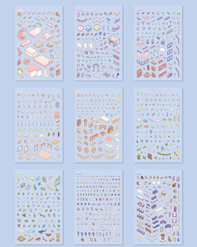 20 pcs Super Large Miniature Scene Stickers | Fun DIY Educational Craft