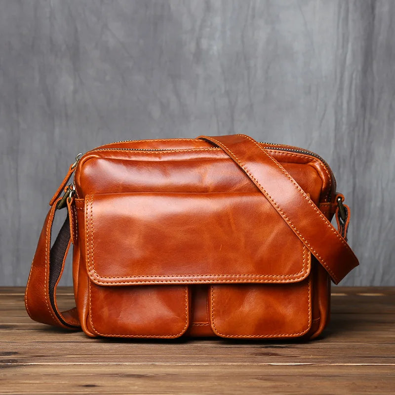 Retro Leather Messenger Bag for Men | Stylish and Functional