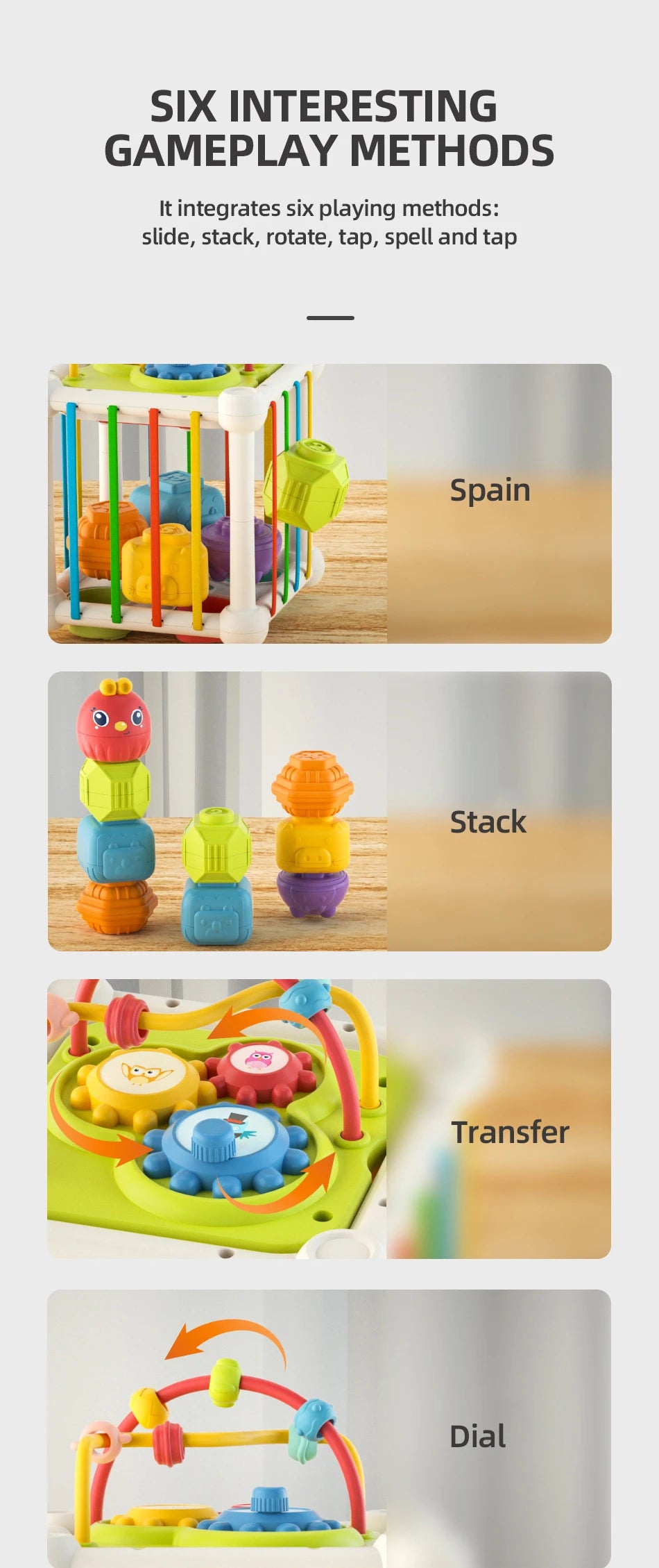 Baby Montessori Shape Sorting Cube Toy Soft Sensory Blocks Early Learning Educational Toy Infant Cognitive Grip Training Toys