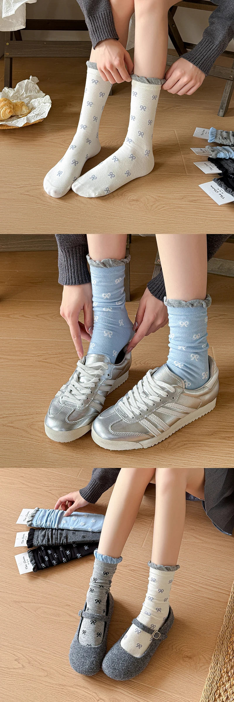 Stylish Women's Cotton Bowknot Socks | Chic Comfort for Every Occasion