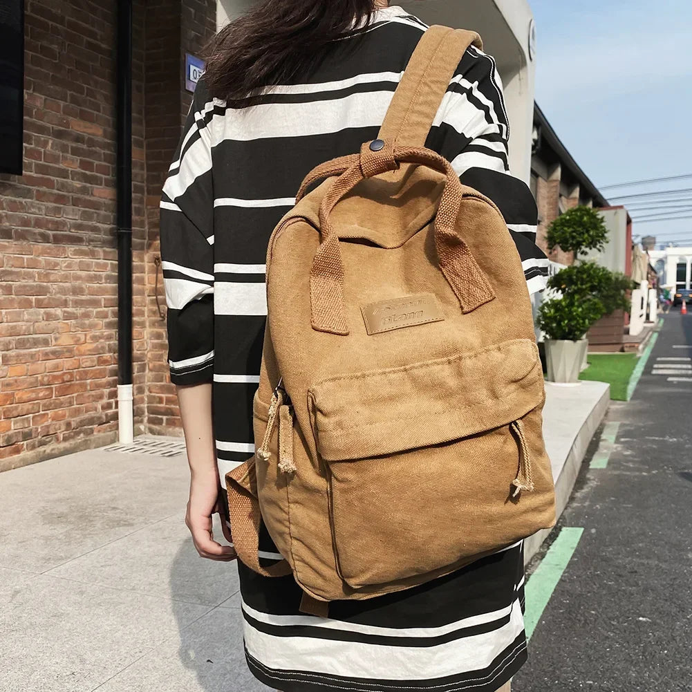 Large Capacity Vintage Canvas Backpack | Stylish Travel Knapsack