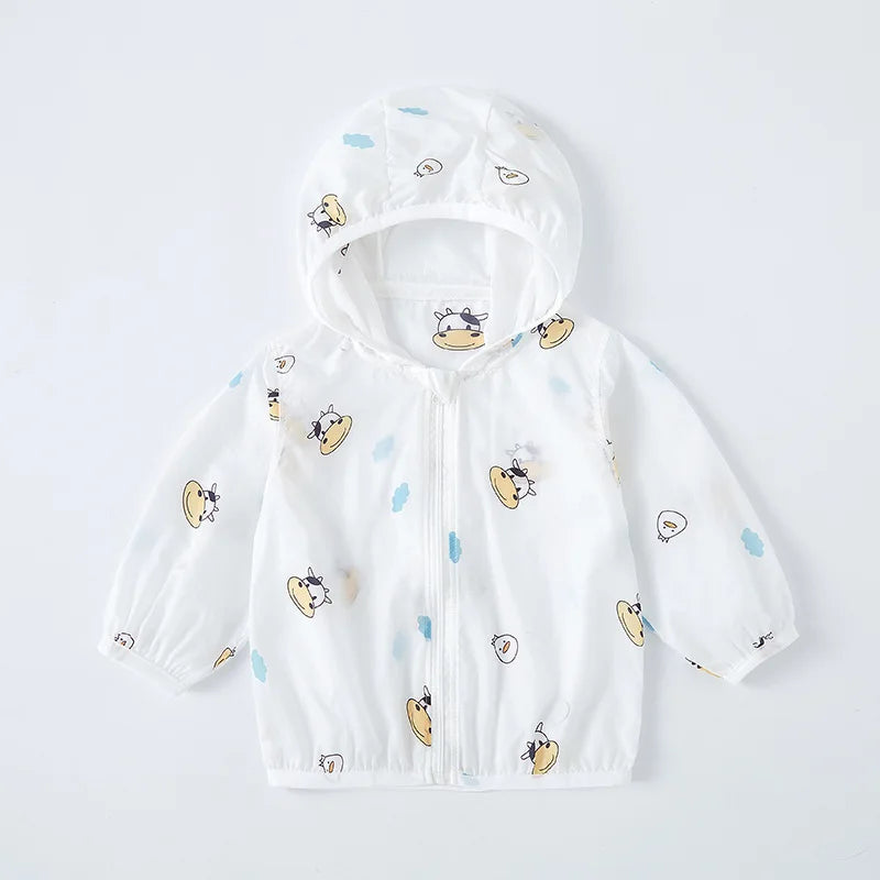 Girls Hooded Cartoon Jacket | Stylish Summer Outfit for Kids