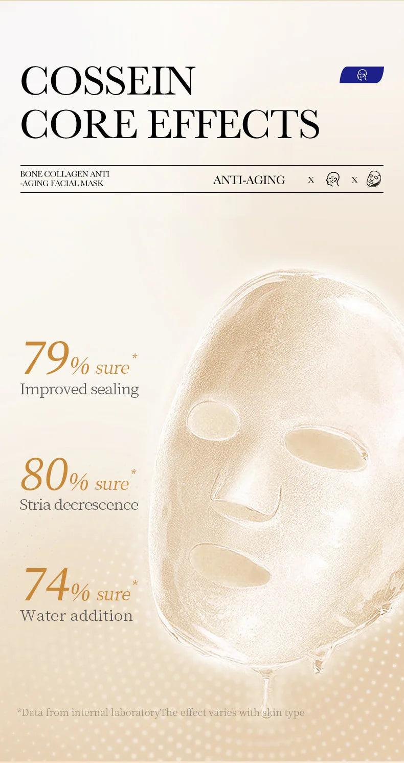 10pcs Anti-Wrinkle Collagen Face Masks | Moisturizing & Brightening