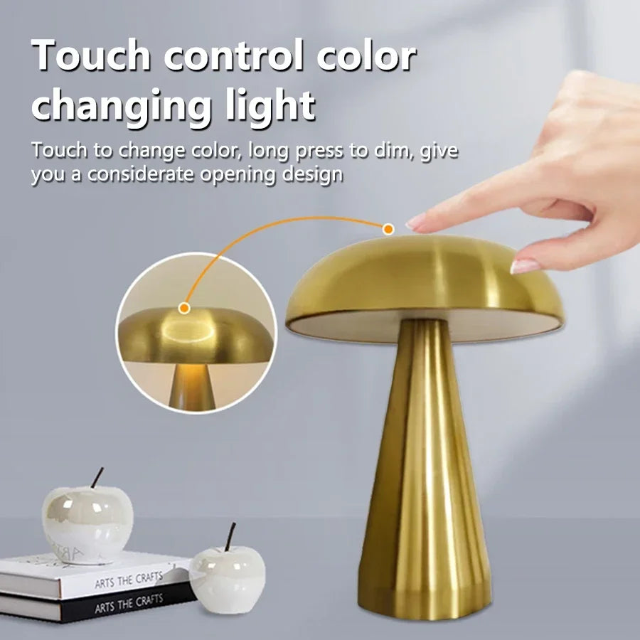 Mushroom LED Night Light | Touch Sensor Table Lamp for Any Space