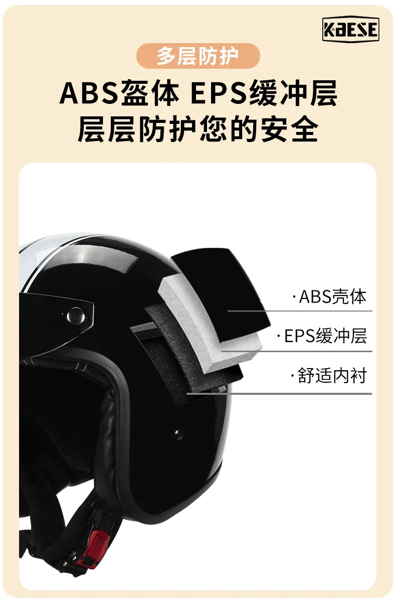 Retro Japanese Style Mouth Helmet | Personalized 3/4 Jet Casco
