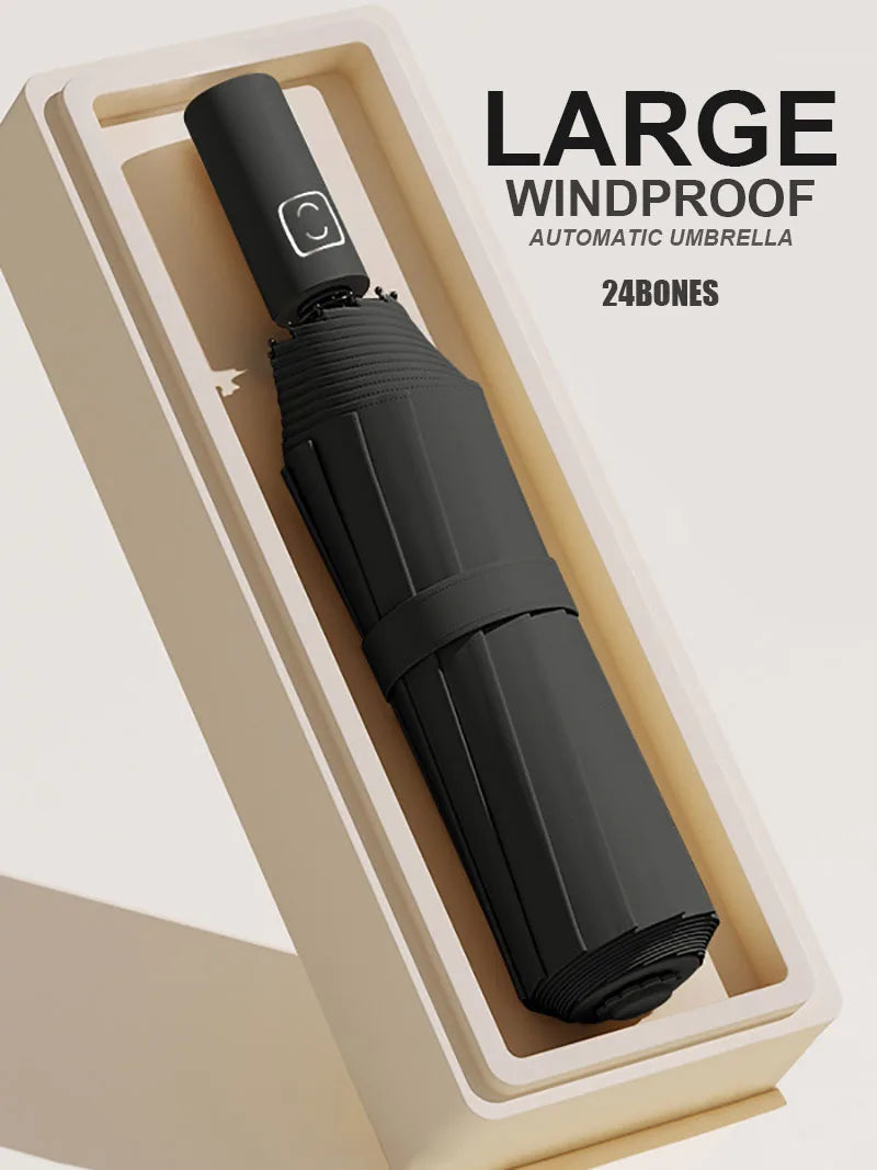 Large Windproof Automatic Umbrella | UV Protection Folding Umbrella