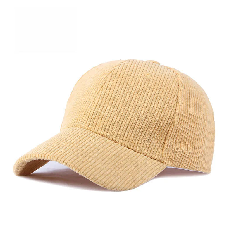 Unisex Solid Corduroy Baseball Cap | Vintage Snapback Trucker Hat