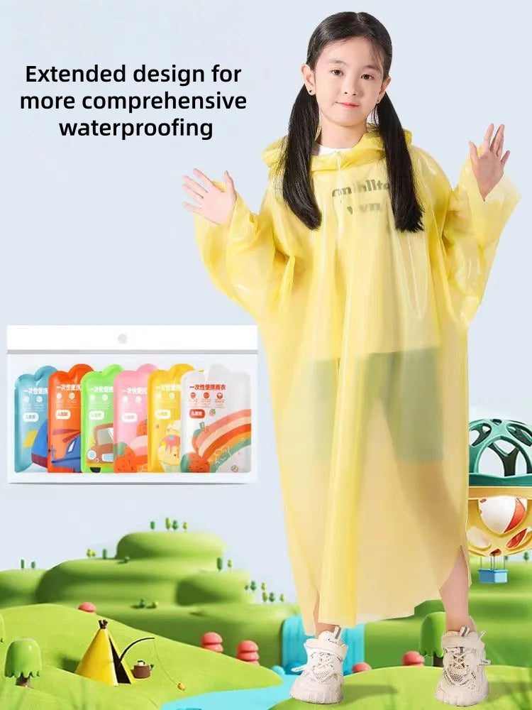 Children's Portable Disposable Raincoat for Outdoor Adventures